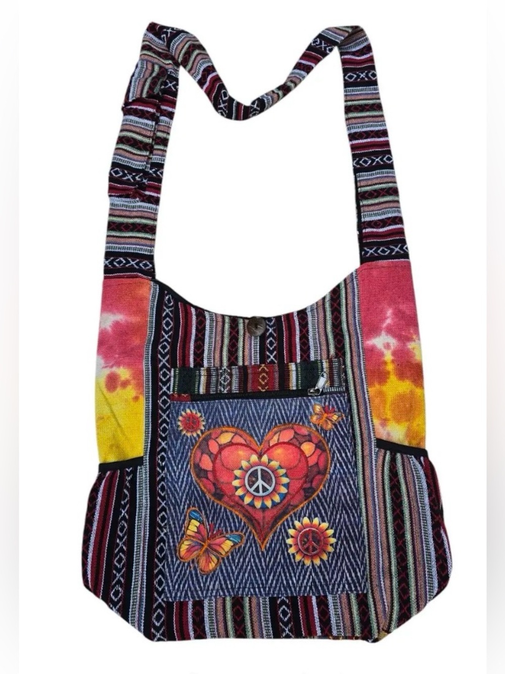 Rising International Hobo Bag - Peace & Love Heart